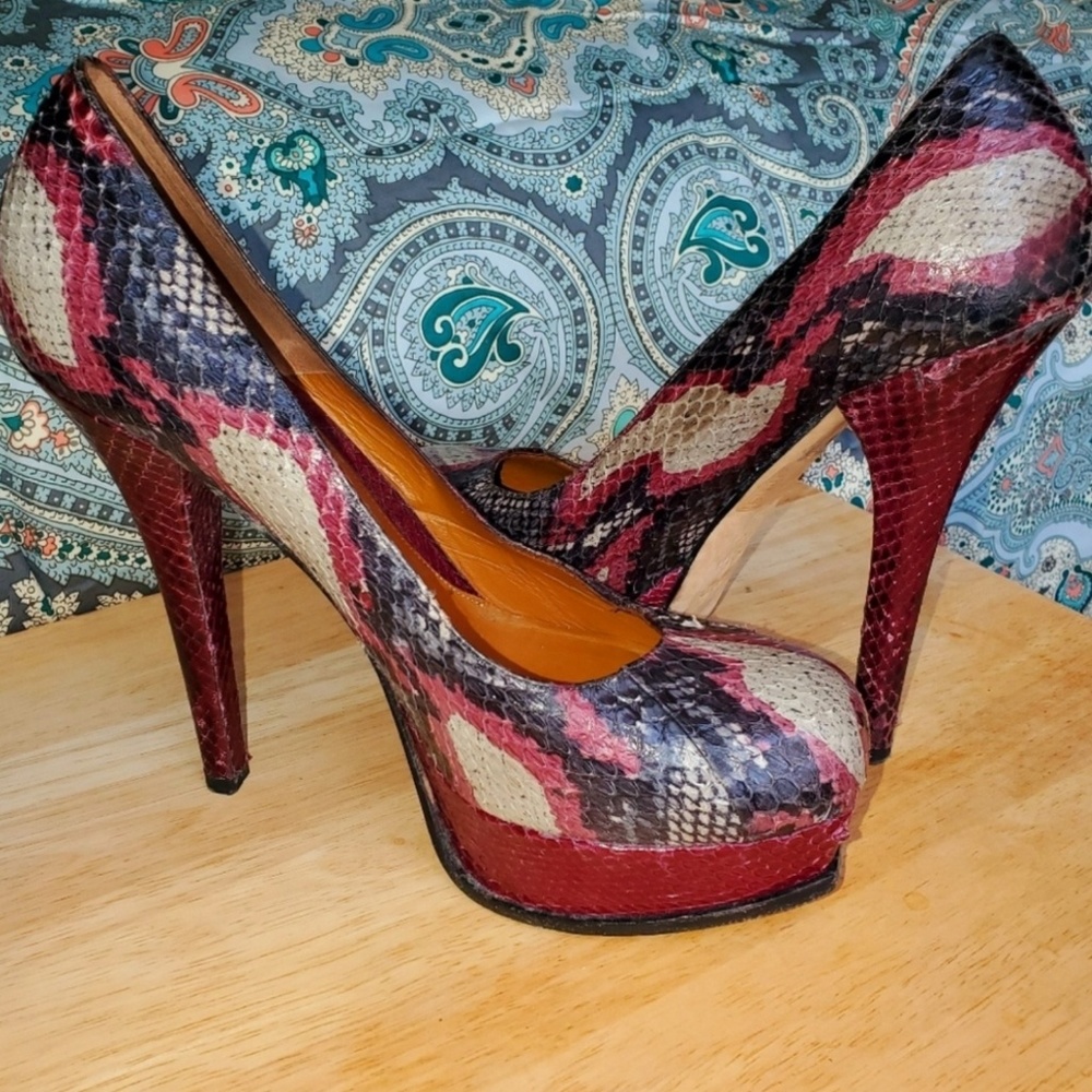 FENDI Python Snakeskin Platform Pumps